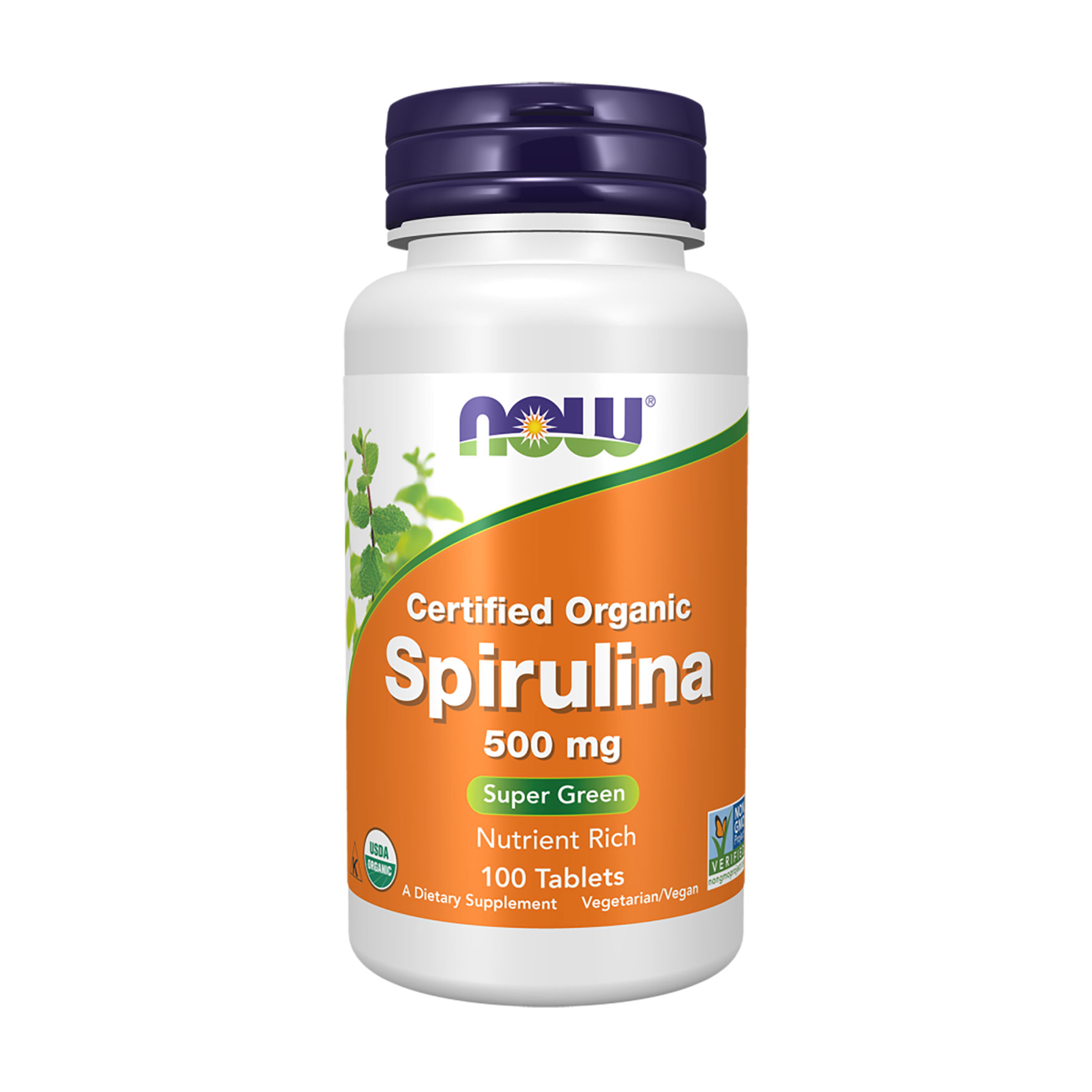 Спіруліна NOW foods Spirulina 500 мг, 100 таблеток