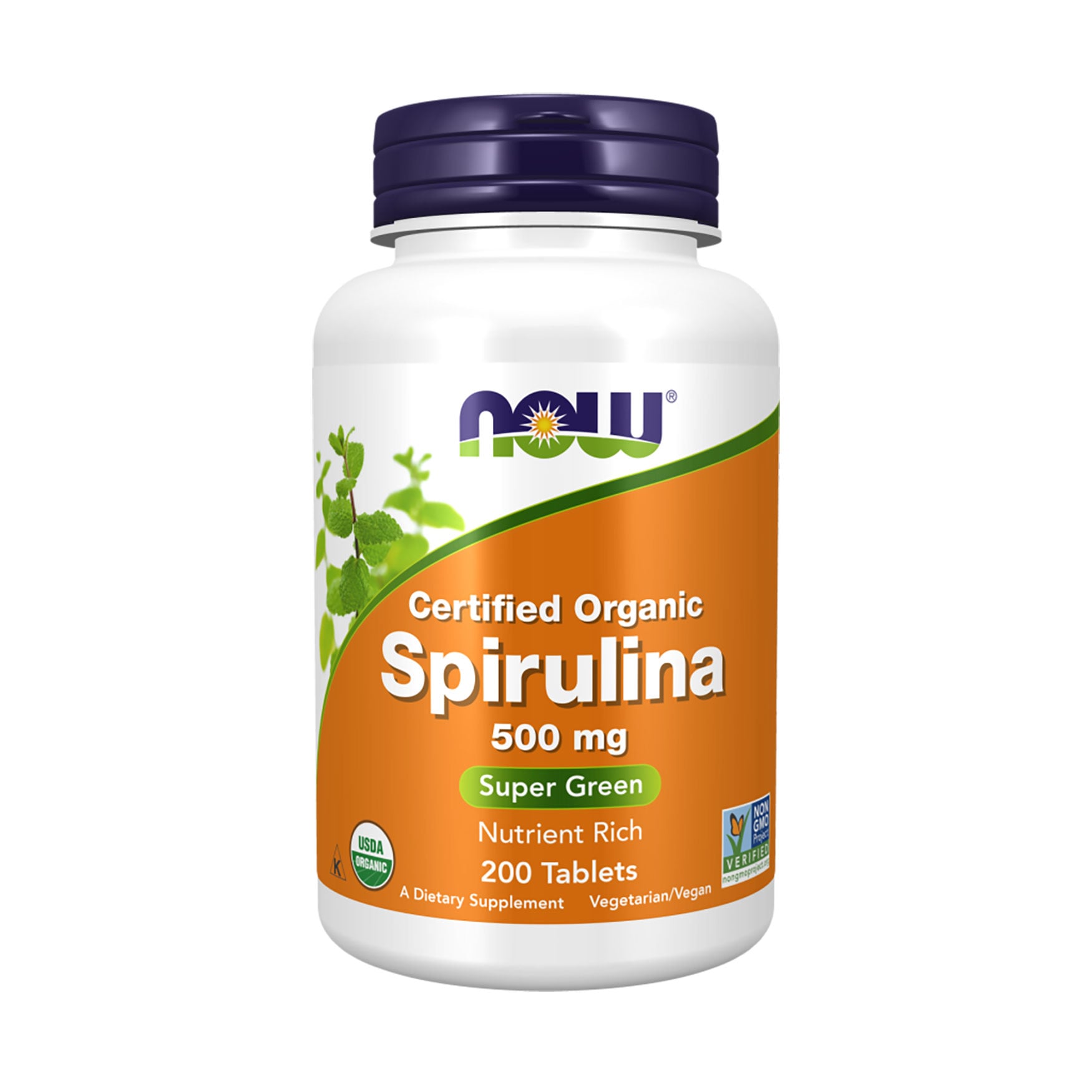 Спіруліна NOW foods Spirulina 500 мг, 200 таблеток